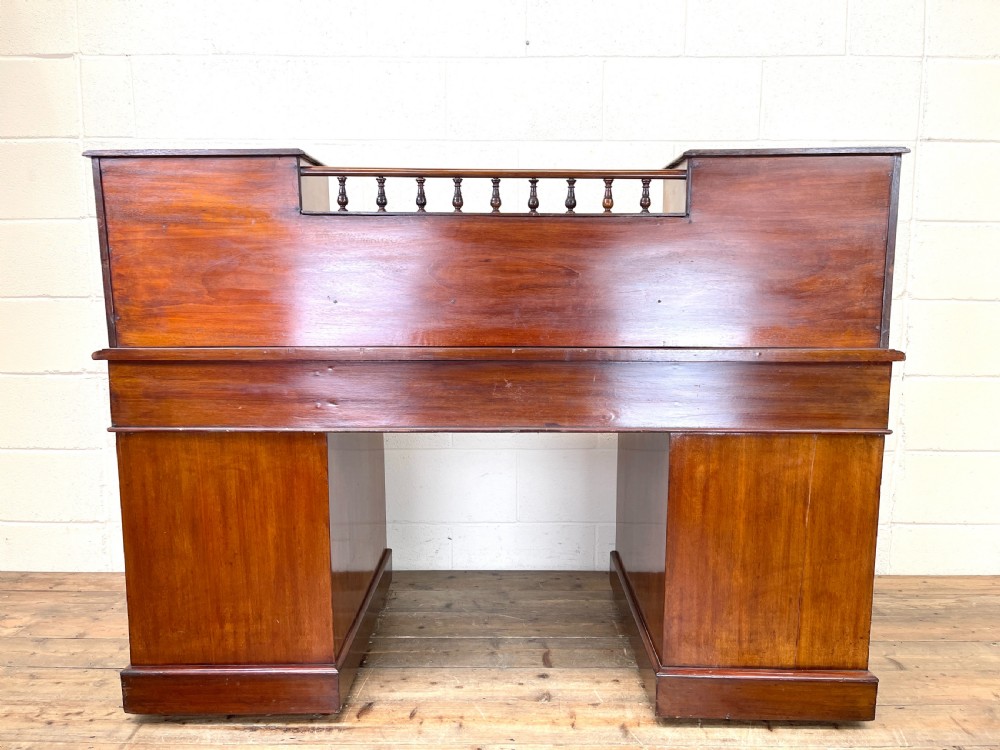 Large Victorian Mahogany Dickens Desk View XI