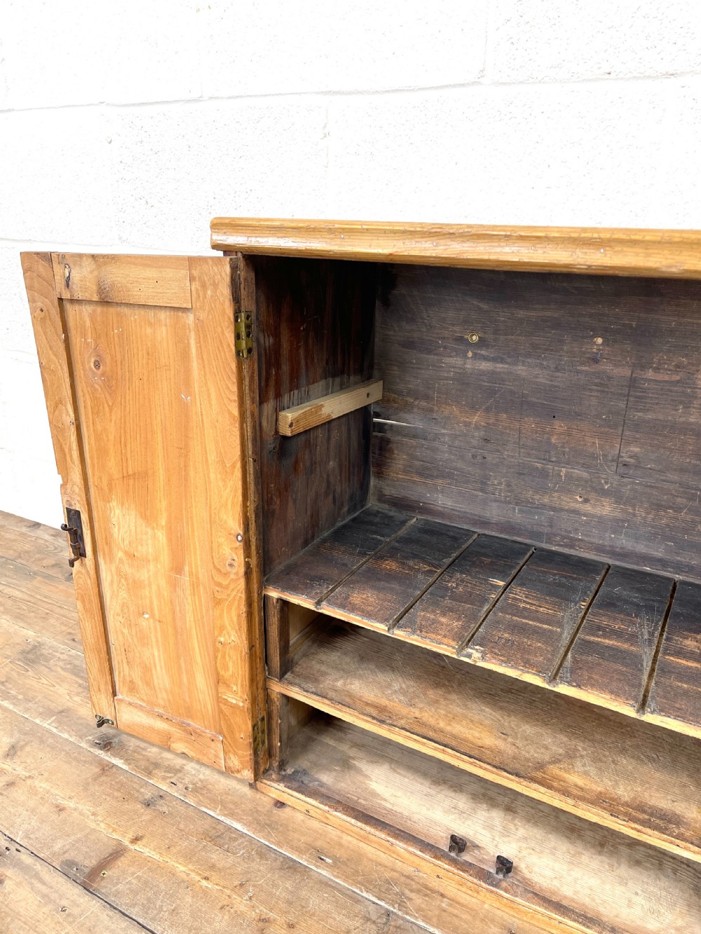 Small Rustic Antique Pine Cupboard View V