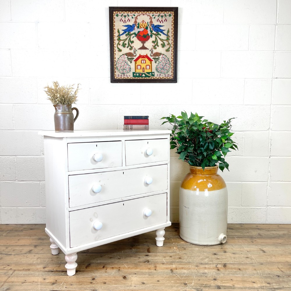 White Painted Vintage Chest of Drawers View II