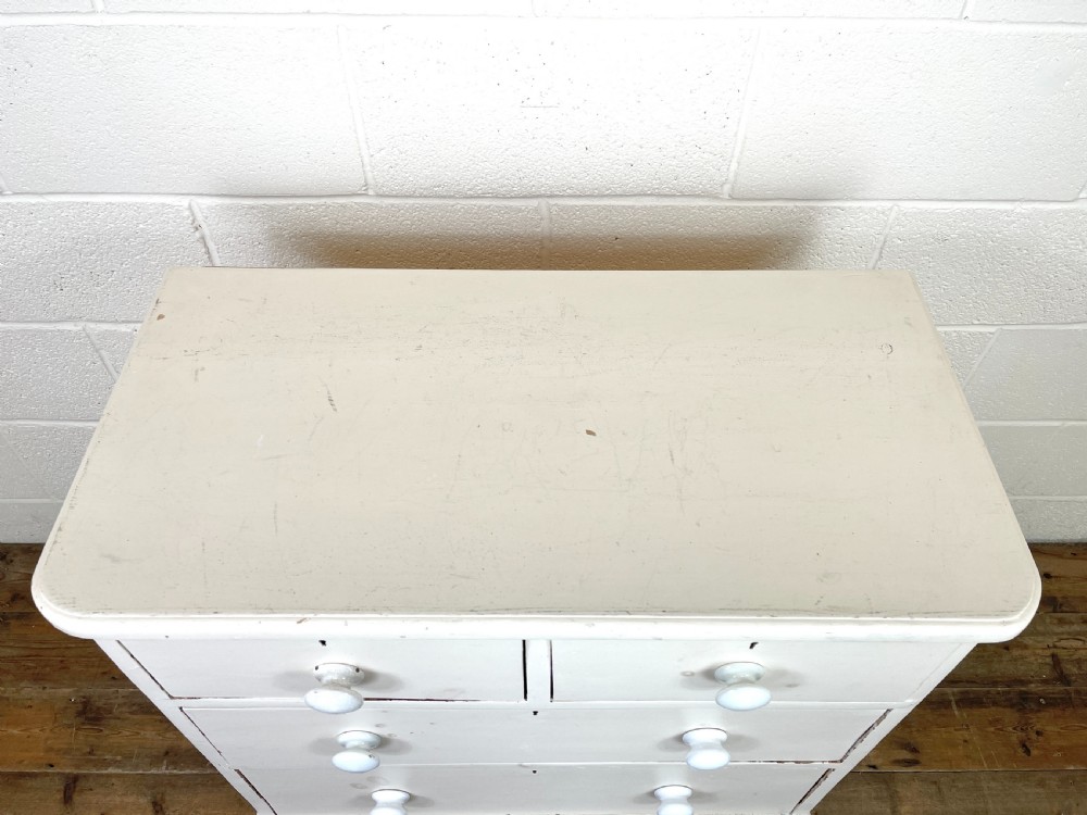 White Painted Vintage Chest of Drawers View V