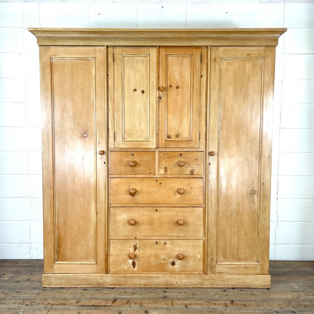 Large Antique Pine Wardrobe 
