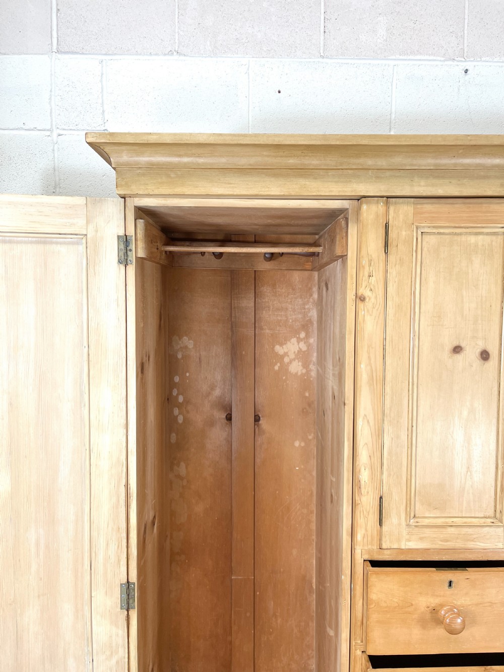 Large Antique Pine Wardrobe  View IX