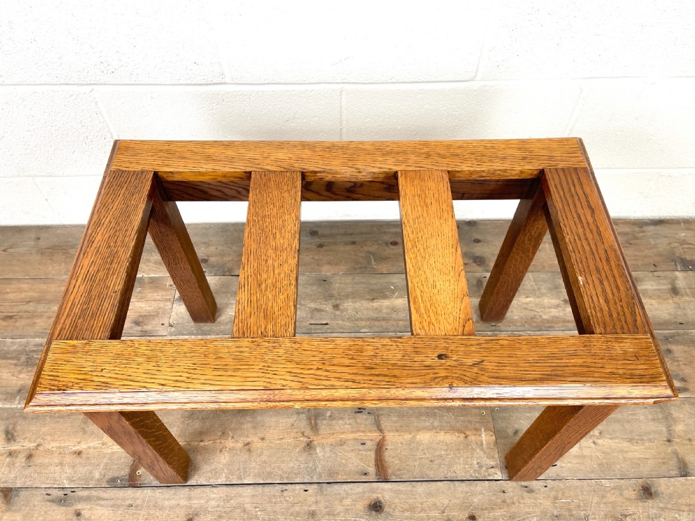 Vintage Oak Luggage Stand View VII