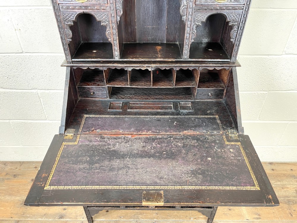 Antique Victorian Oak Bureau Bookcase View IV