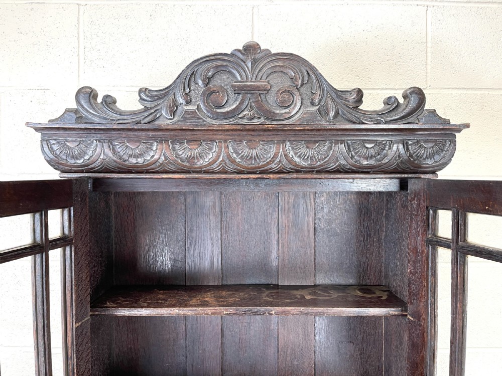 Antique Victorian Oak Bureau Bookcase View VIII