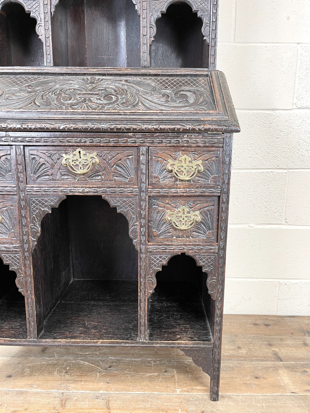 Antique Victorian Oak Bureau Bookcase View X