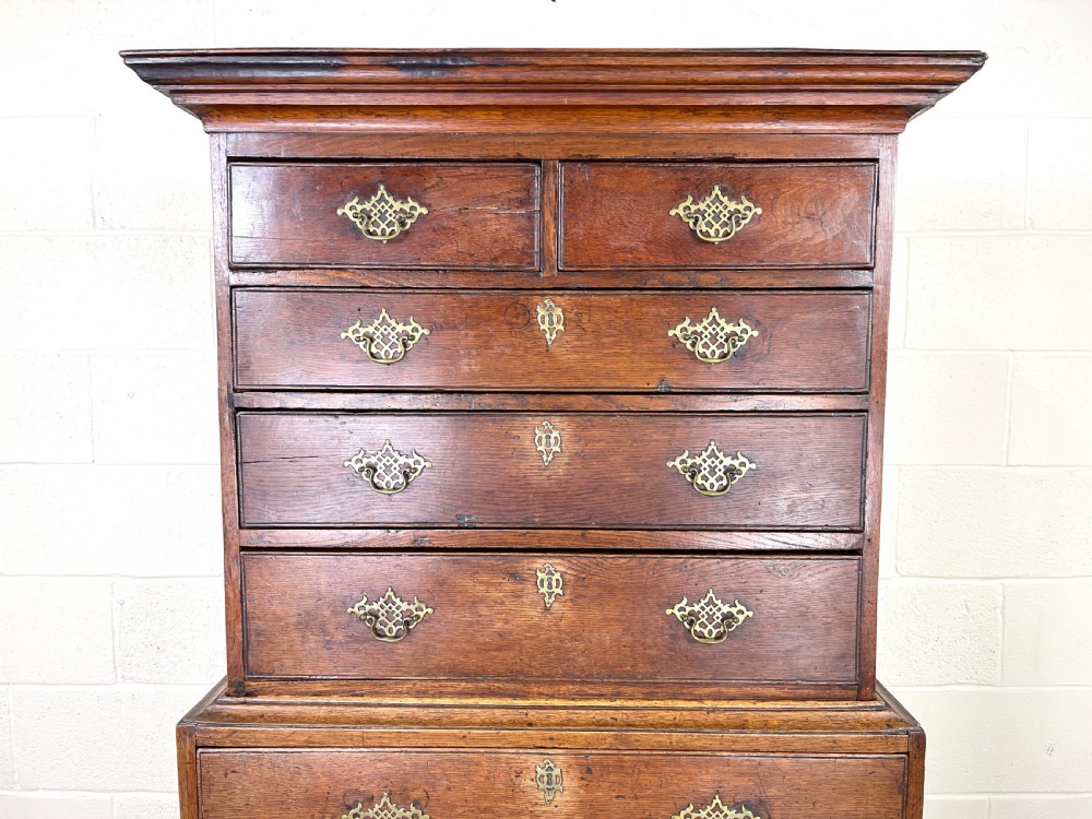 Antique Georgian Oak Chest on Chest  View V