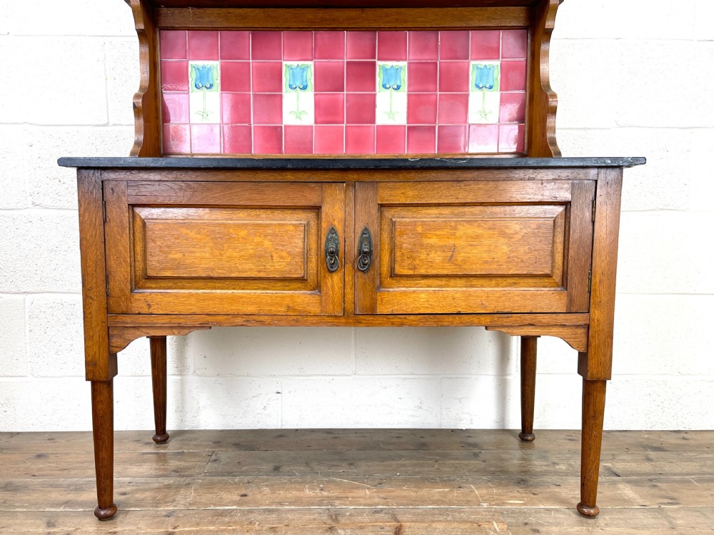 Antique Oak and Marble Washstand View II
