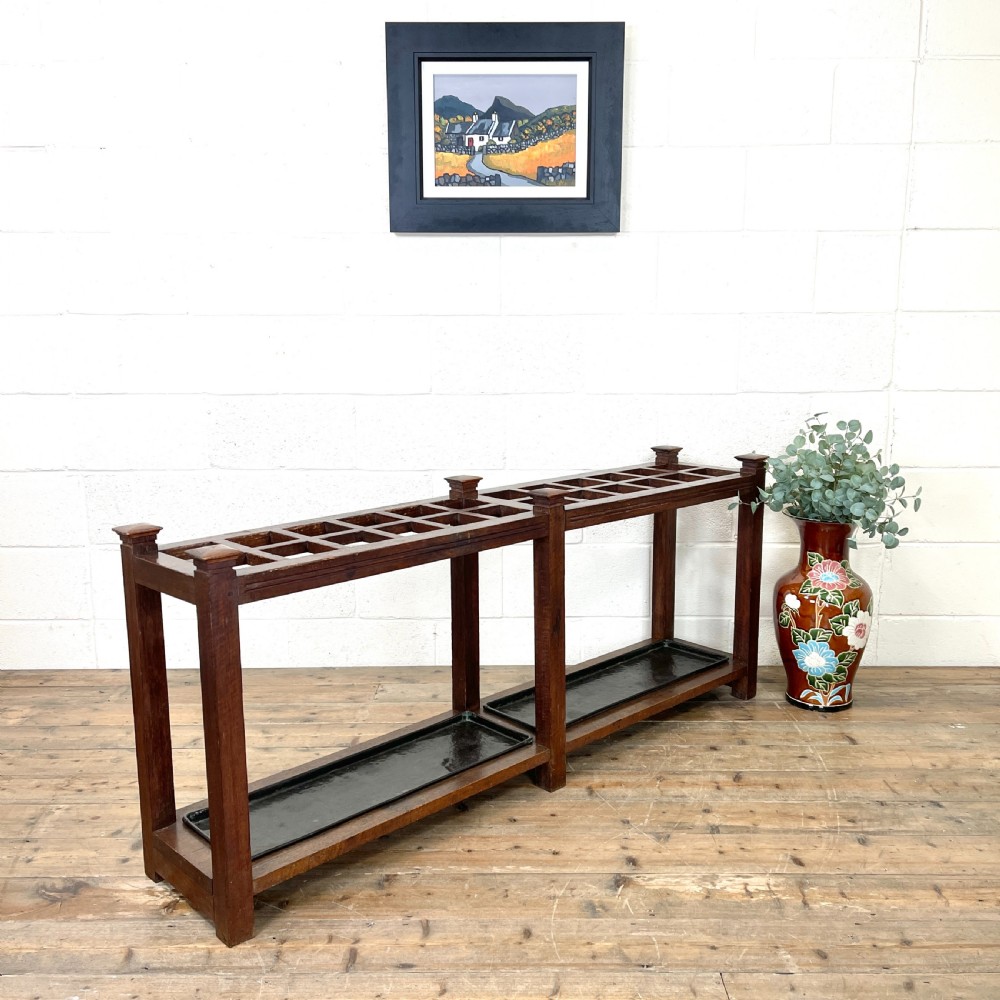 Large Antique Oak Stick Stand View II