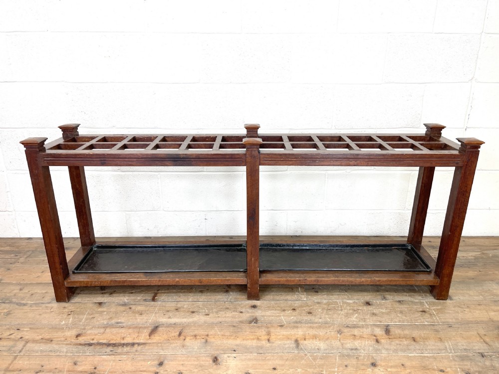 Large Antique Oak Stick Stand