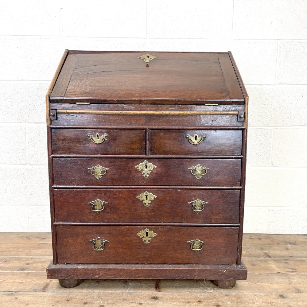 Small 18th Century Antique Oak Bureau
