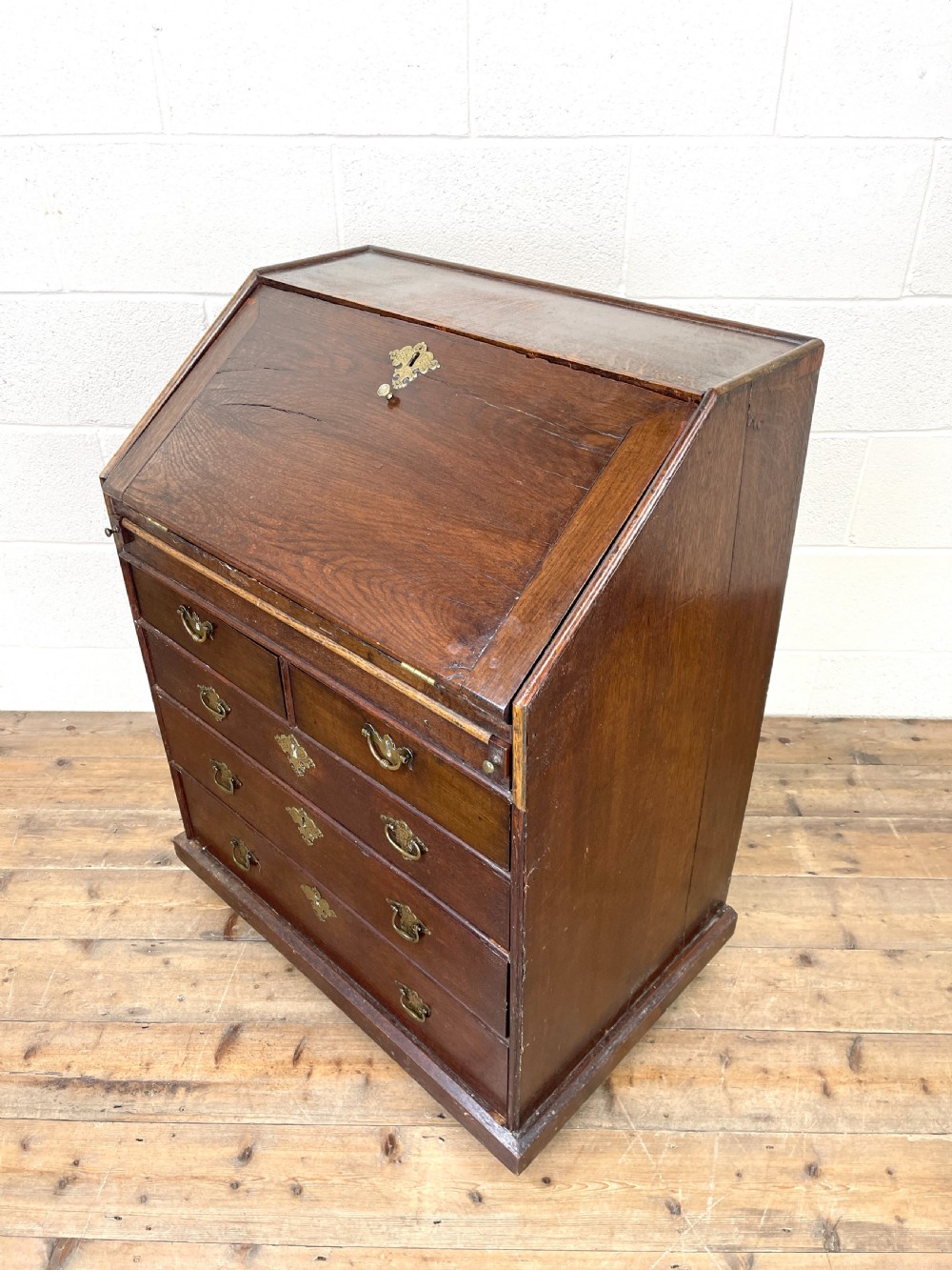 Small 18th Century Antique Oak Bureau View VII