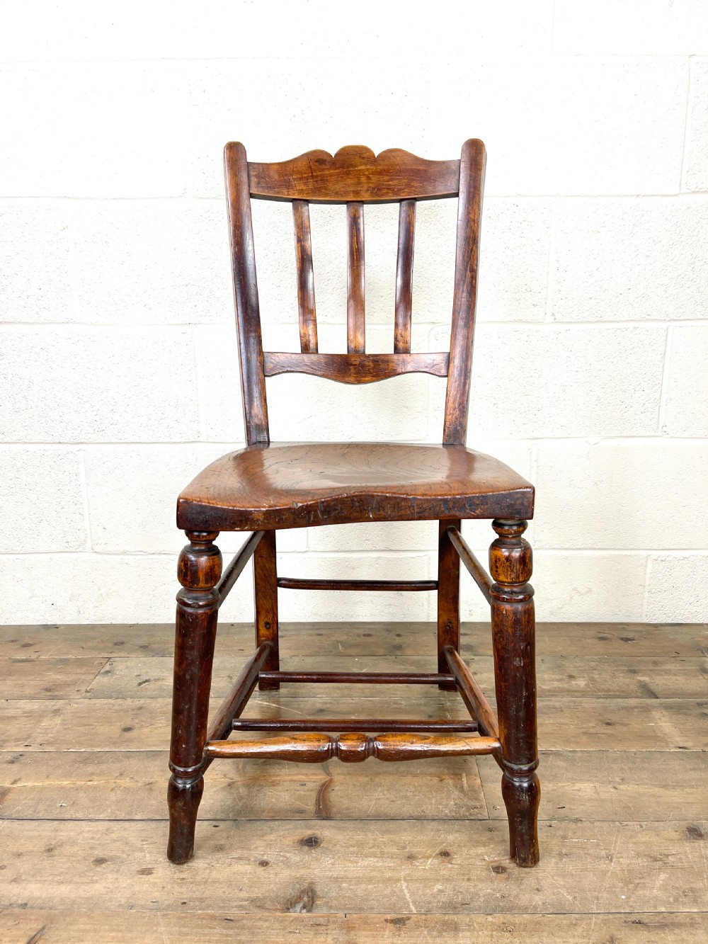 Set of Eight Antique Kitchen Chairs View III
