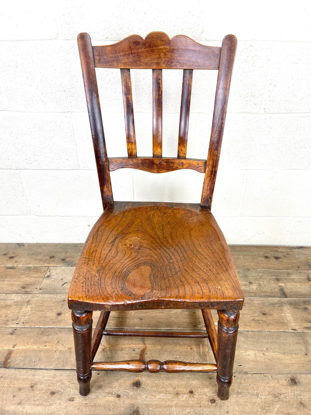 Set of Eight Antique Kitchen Chairs View V