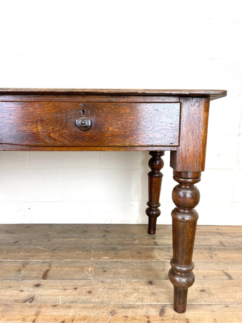 Antique Oak Farmhouse Kitchen Table View III