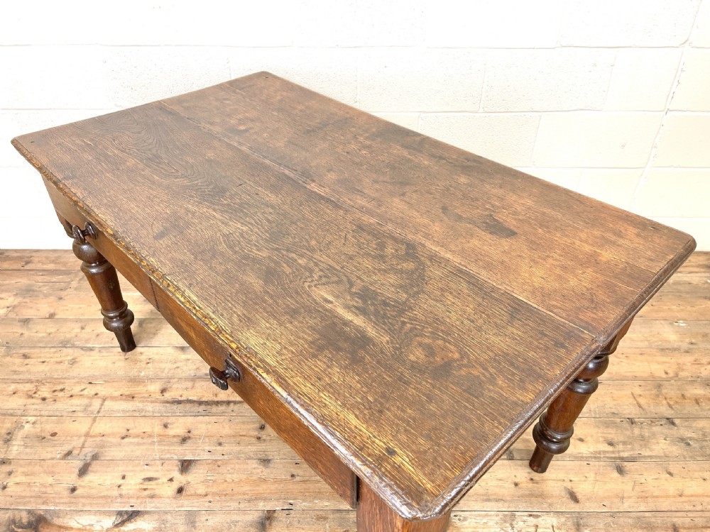 Antique Oak Farmhouse Kitchen Table View VII
