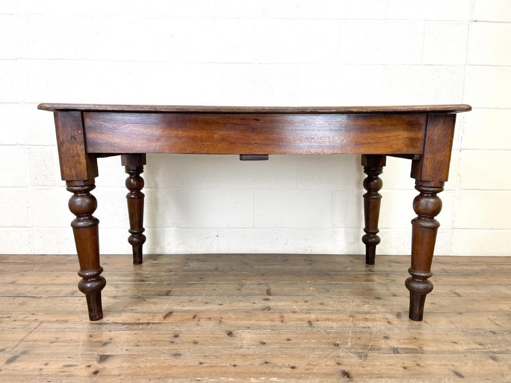 Antique Oak Farmhouse Kitchen Table View X