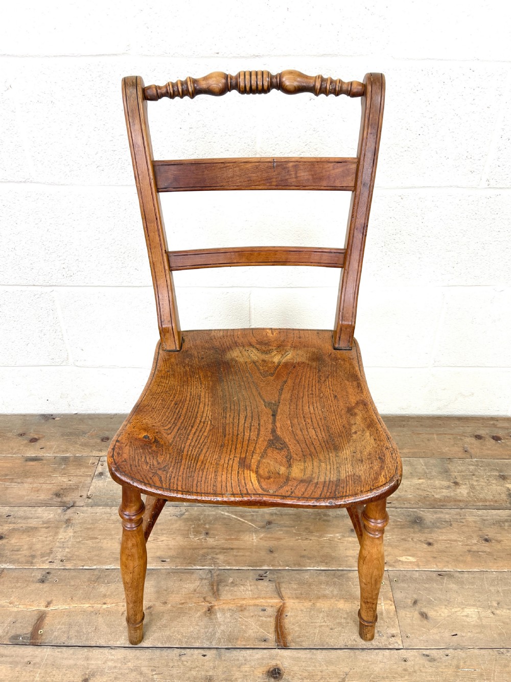 Set of Three Antique Elm Chairs View V