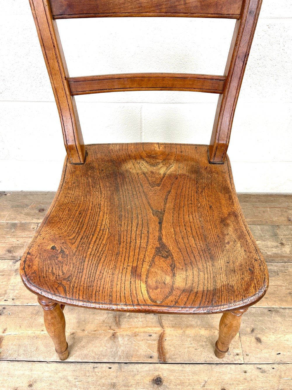 Set of Three Antique Elm Chairs View VII