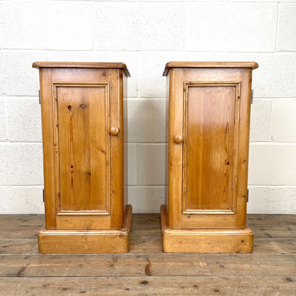 Pair of Antique Pine Bedside Cupboards