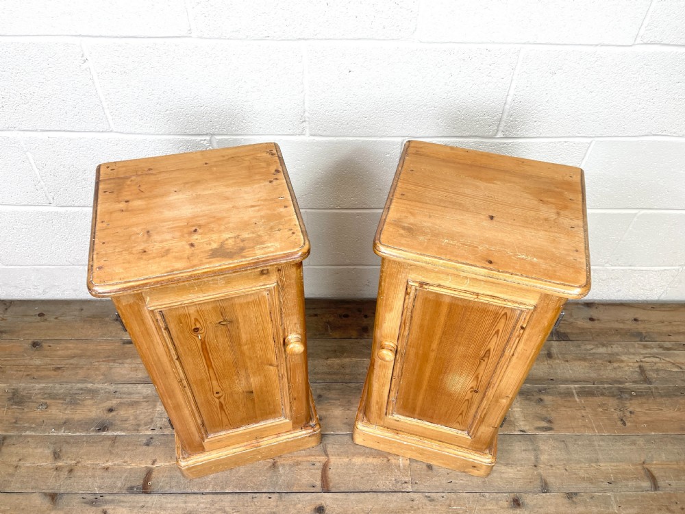 Pair of Antique Pine Bedside Cupboards View II