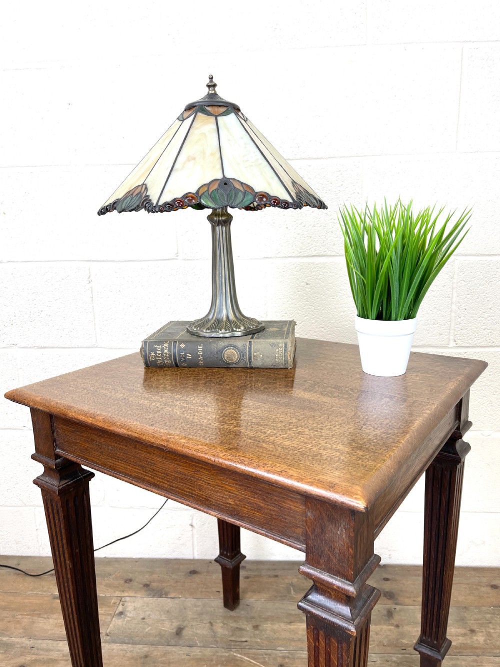 Vintage Oak Lamp Table View II