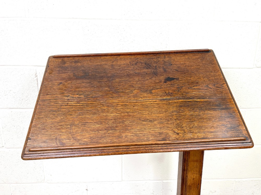 Antique Oak Reading Table or Stand View II