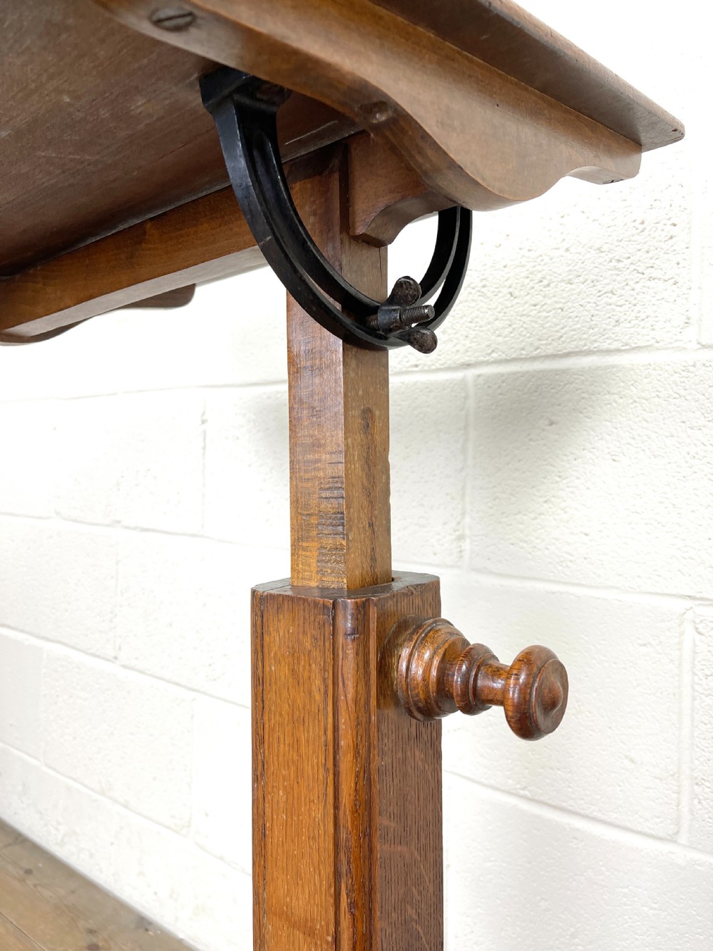 Antique Oak Reading Table or Stand View VIII