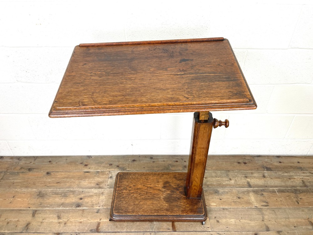Antique Oak Reading Table or Stand View X