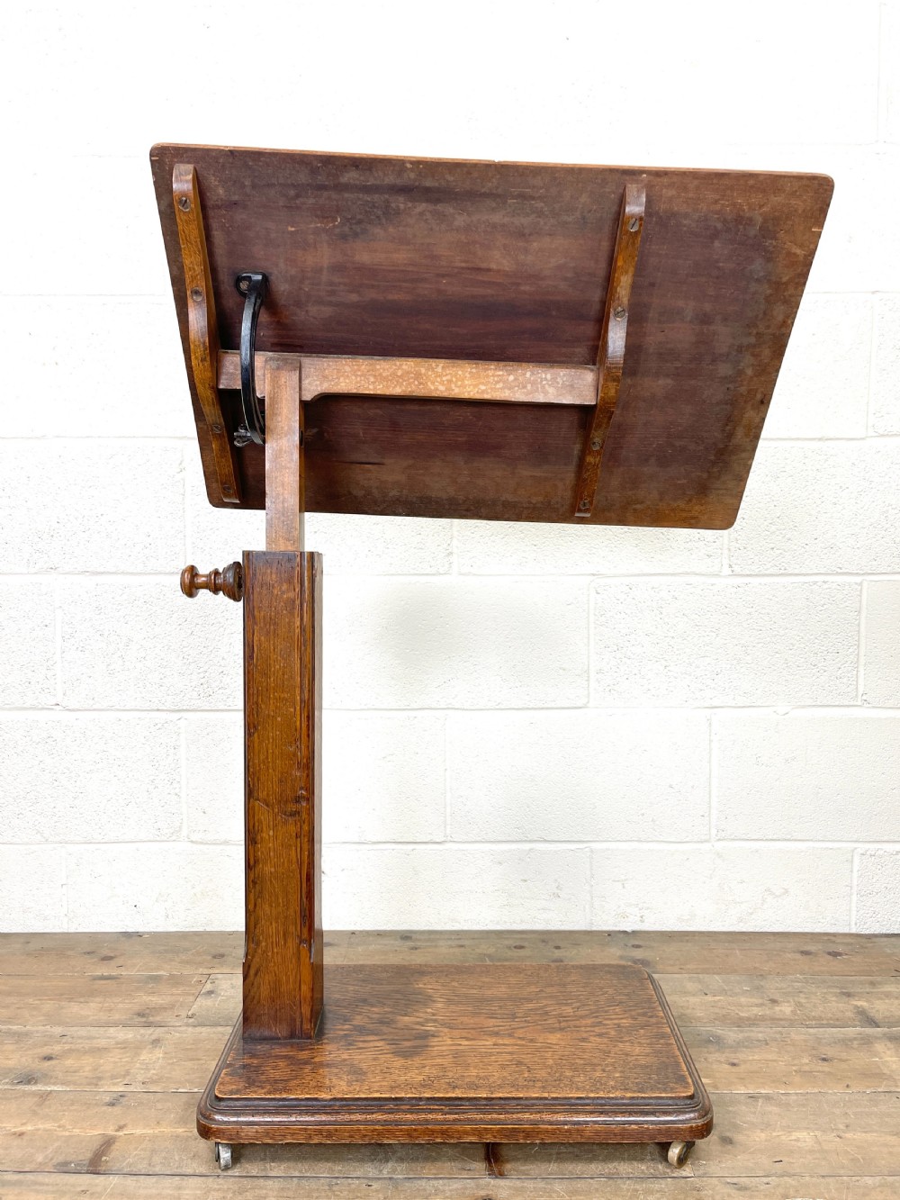 Antique Oak Reading Table or Stand View XI