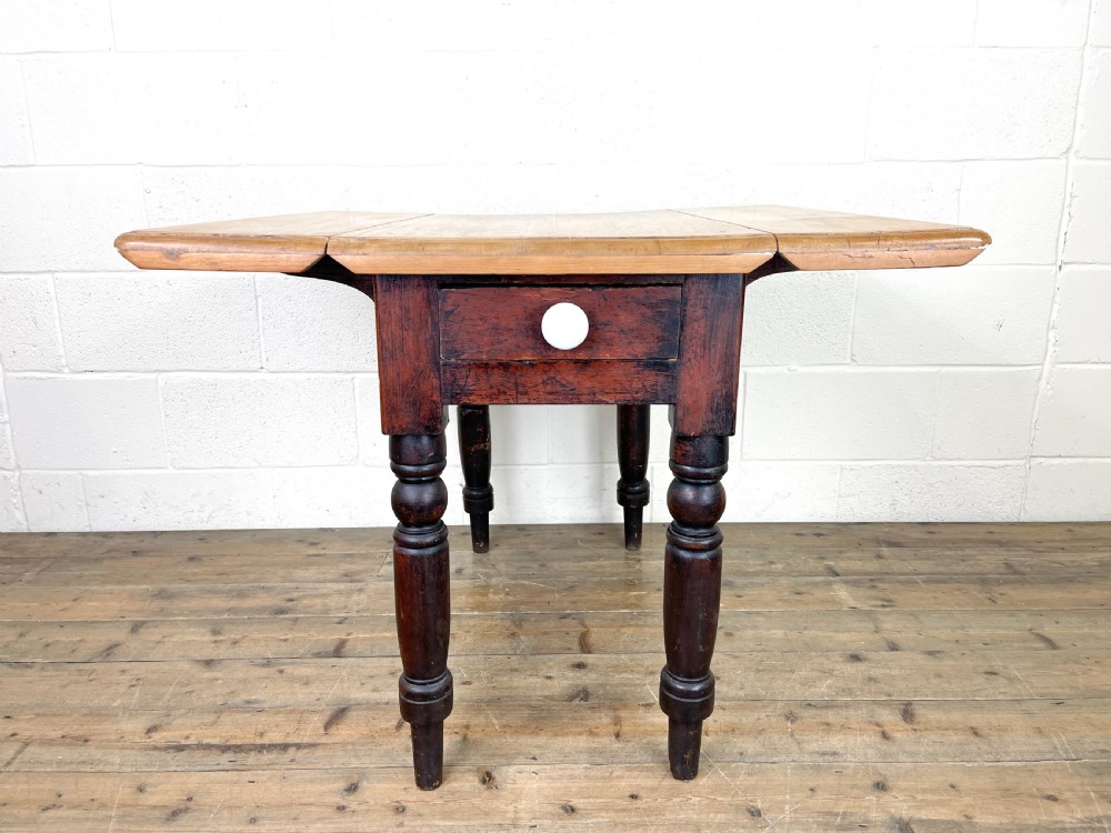 Antique Pine Drop Leaf Table View VI