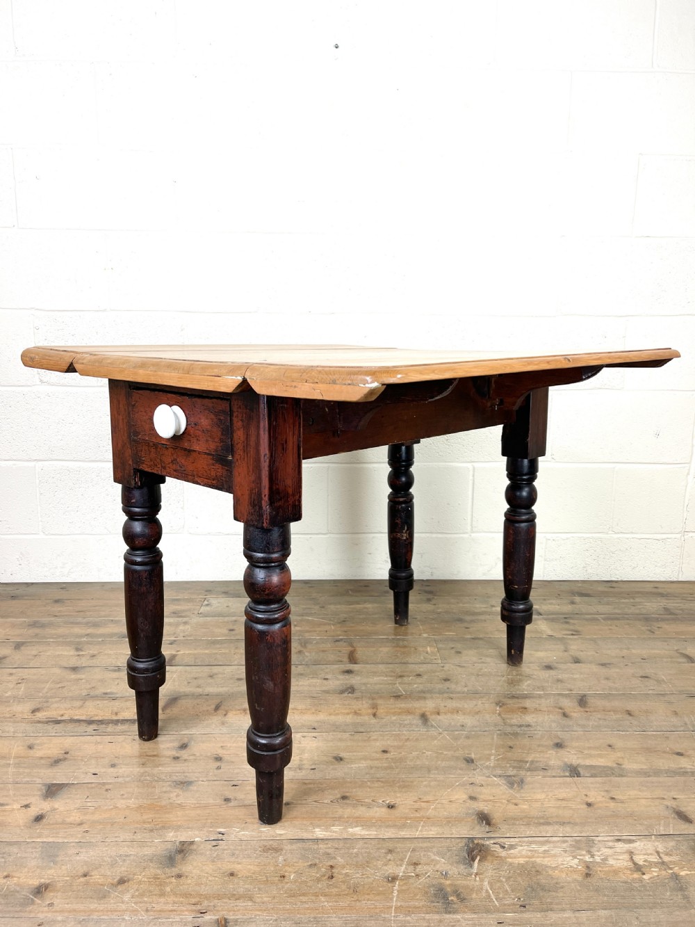 Antique Pine Drop Leaf Table View VII