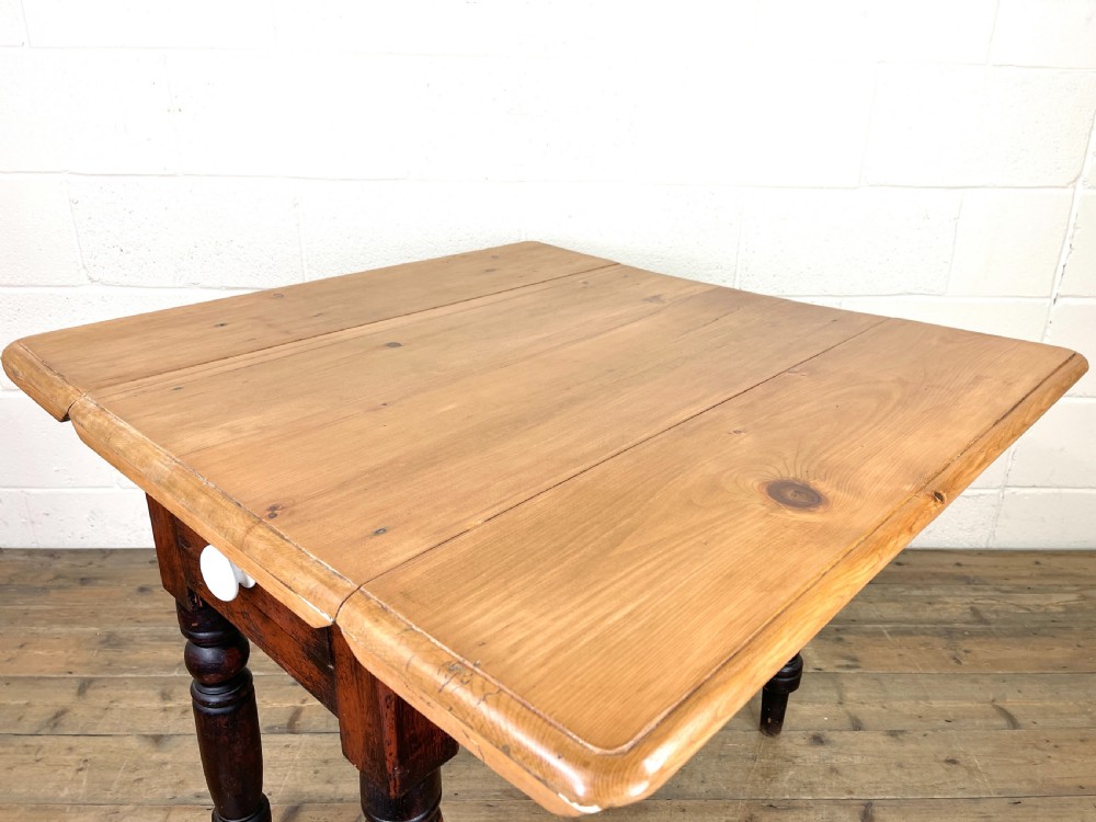 Antique Pine Drop Leaf Table View VIII