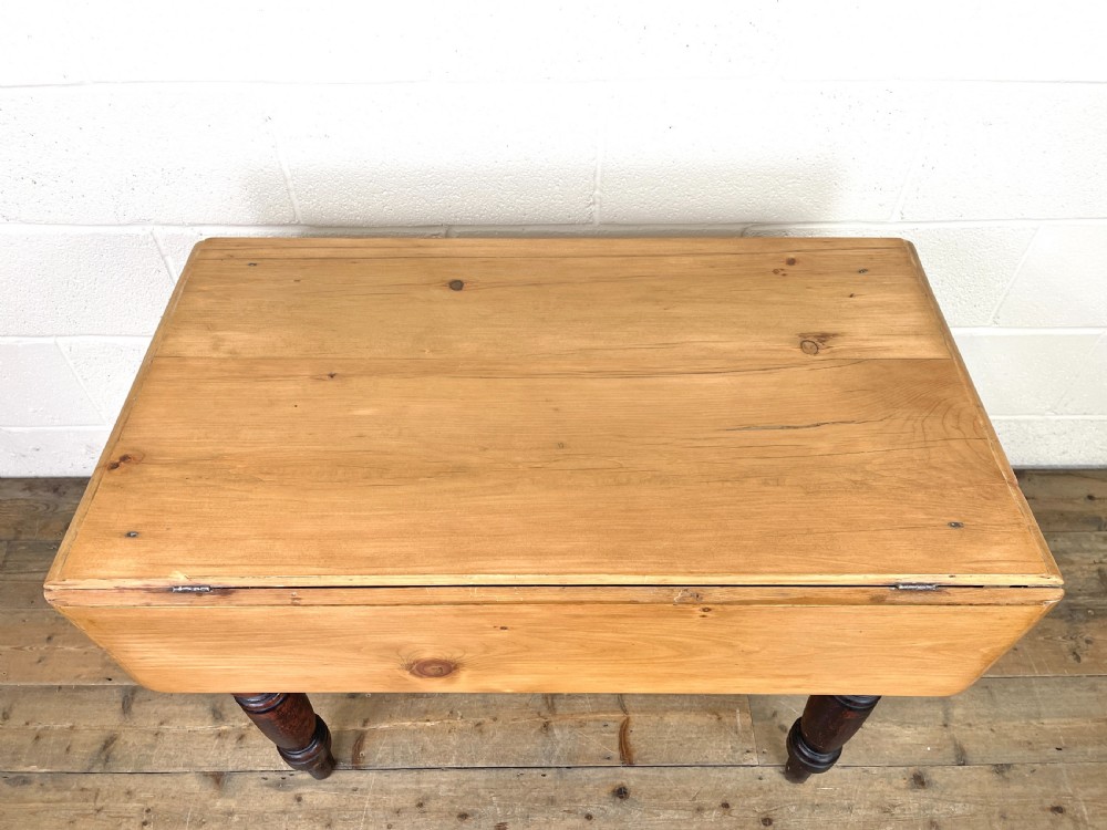 Antique Pine Drop Leaf Table View XI