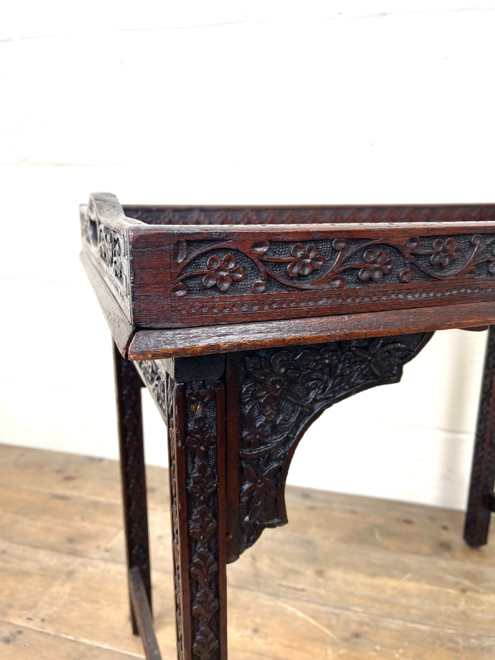 Antique Carved Tray Table View IV