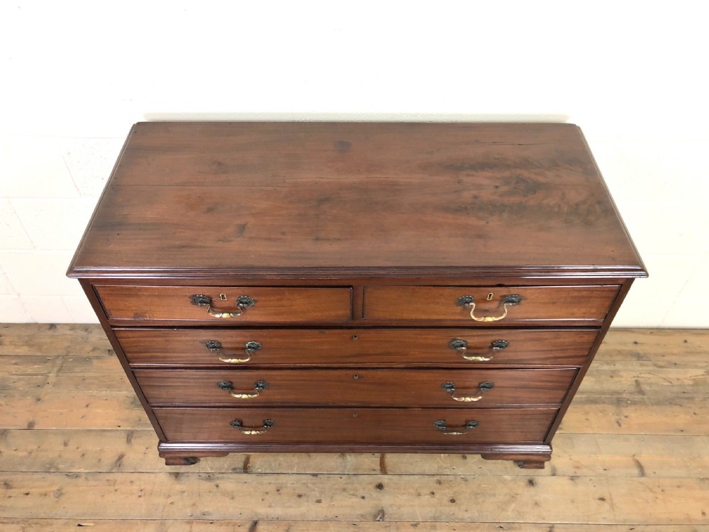 ANTIQUE MAHOGANY CHEST OF DRAWERS ON BRACKET FEET View II