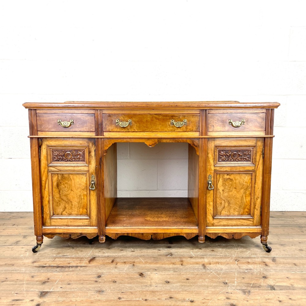 Antique Pine and Walnut Sideboard