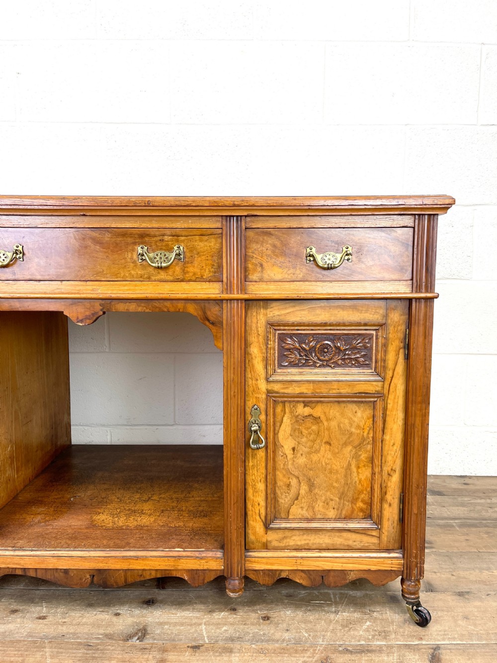 Antique Pine and Walnut Sideboard View II