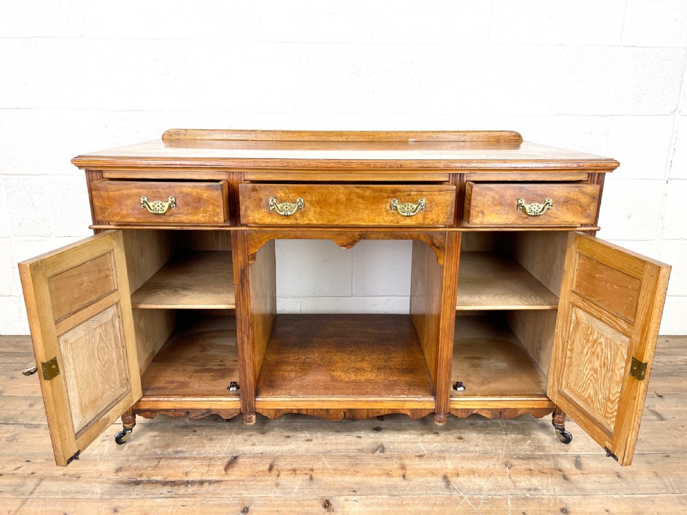 Antique Pine and Walnut Sideboard View VI