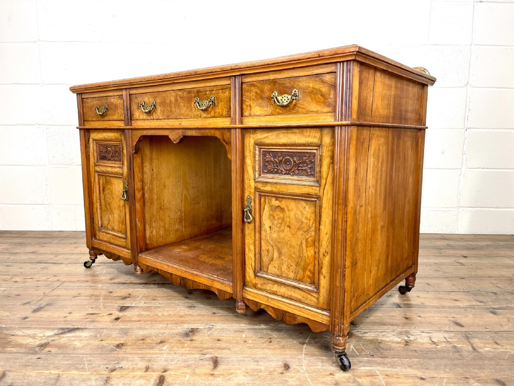 Antique Pine and Walnut Sideboard View VIII