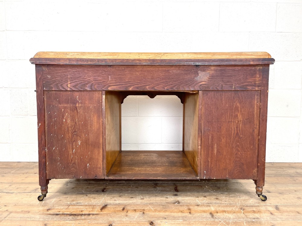 Antique Pine and Walnut Sideboard View XI