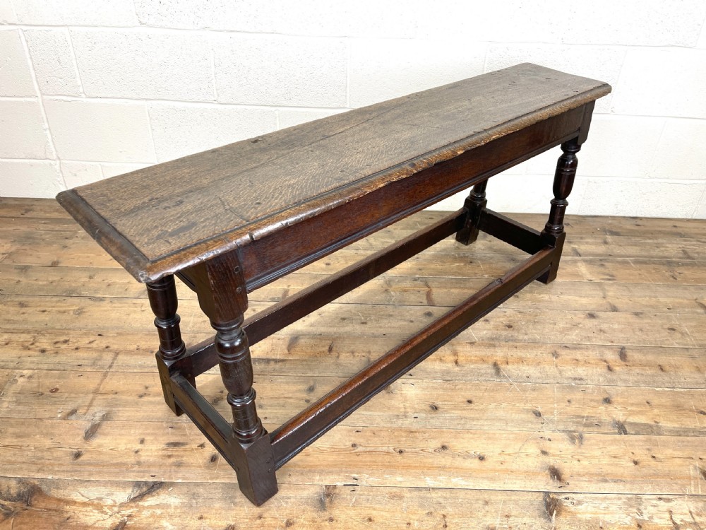 Antique 18th Century Joined Oak Bench View II