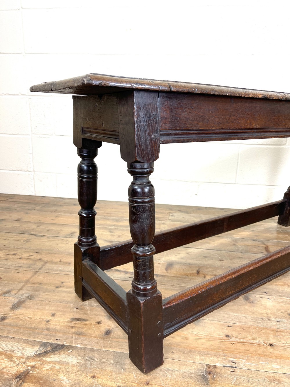 Antique 18th Century Joined Oak Bench View III