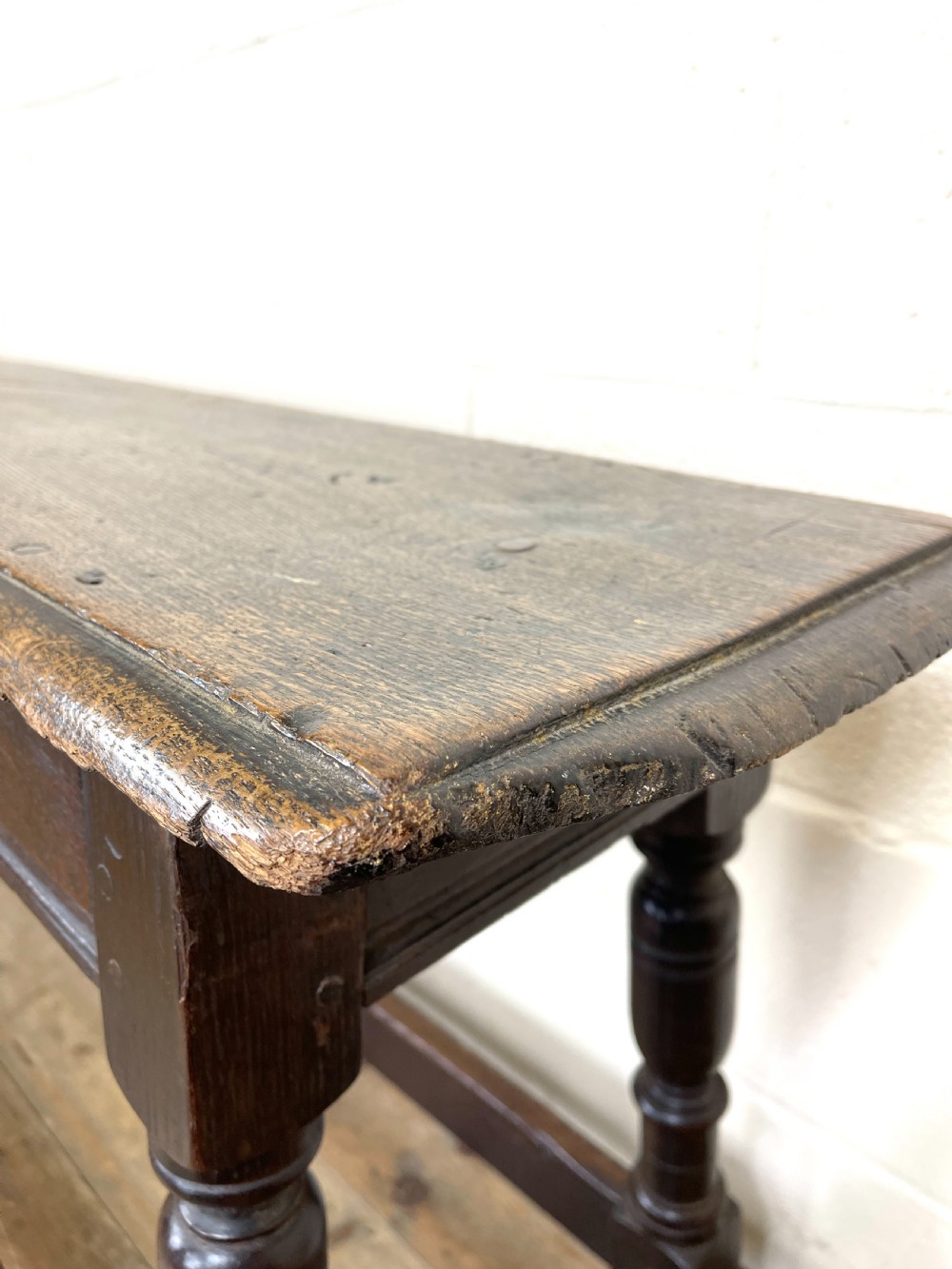 Antique 18th Century Joined Oak Bench View IX