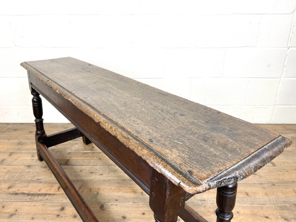 Antique 18th Century Joined Oak Bench View XI