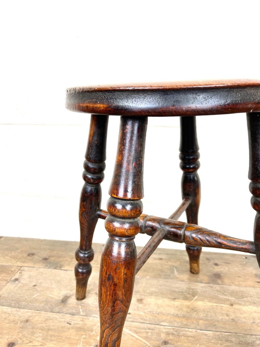 Set of Four Antique Elm Stools View VIII