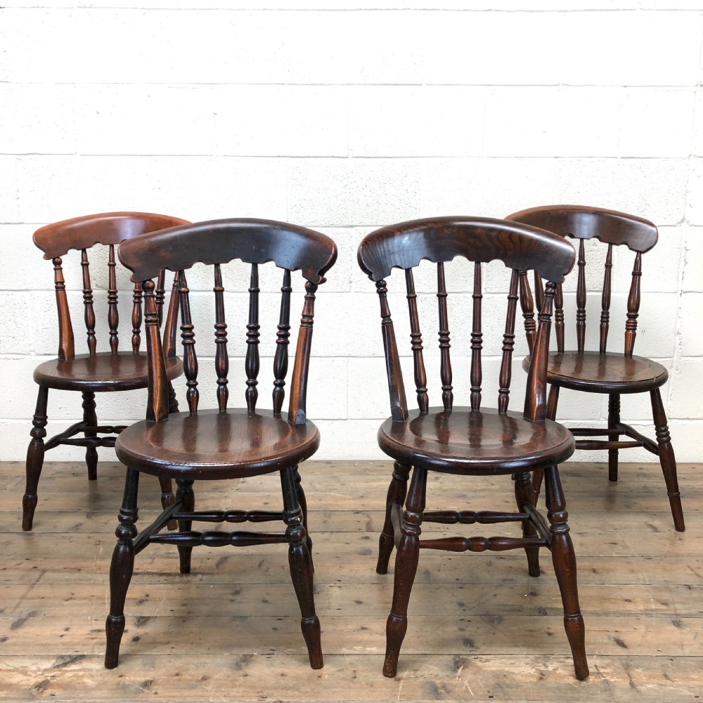 SET OF FOUR ANTIQUE PENNY DINING CHAIRS