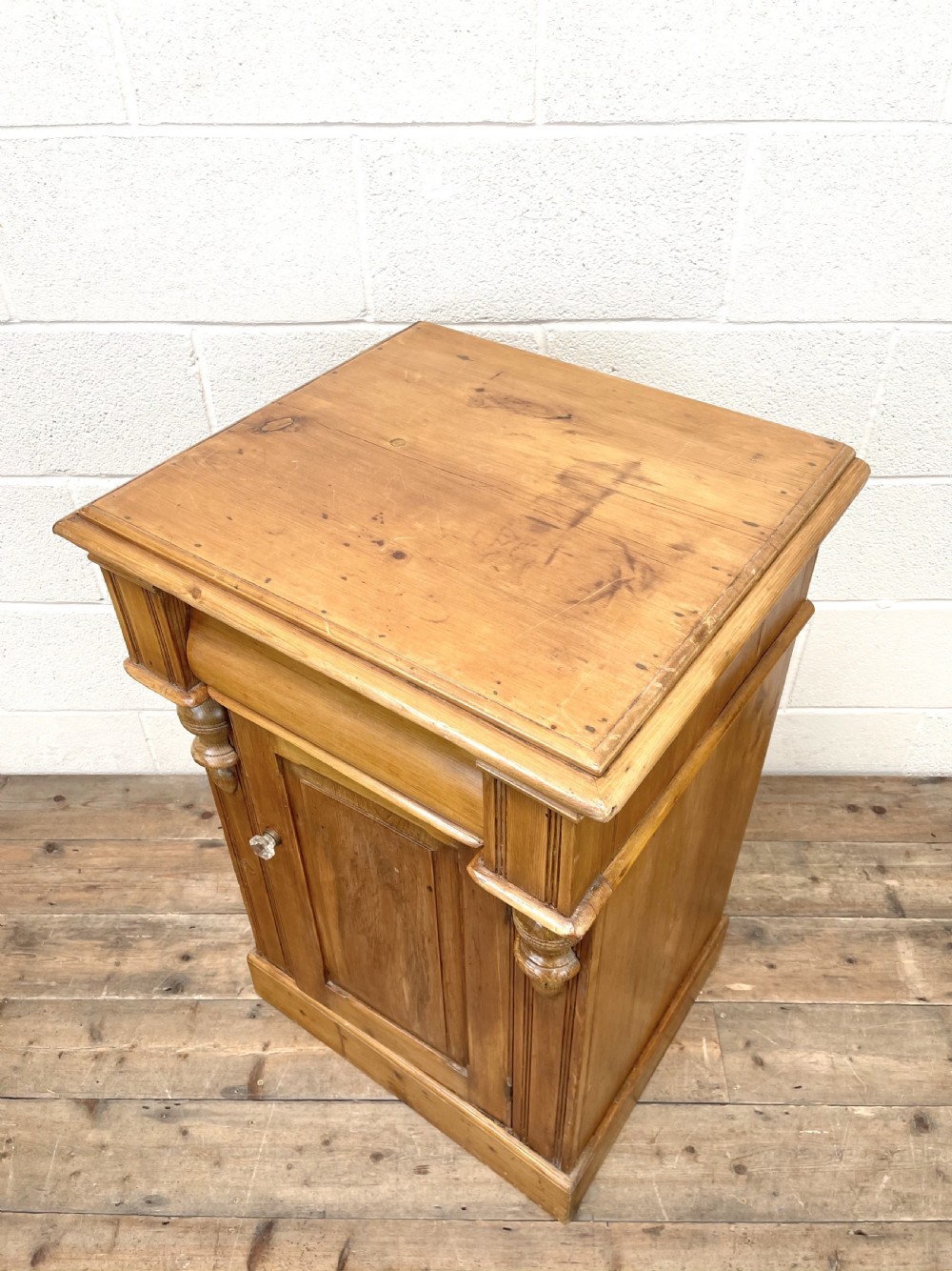 TWO SIMILAR ANTIQUE PINE BEDSIDE CUPBOARDS View VIII