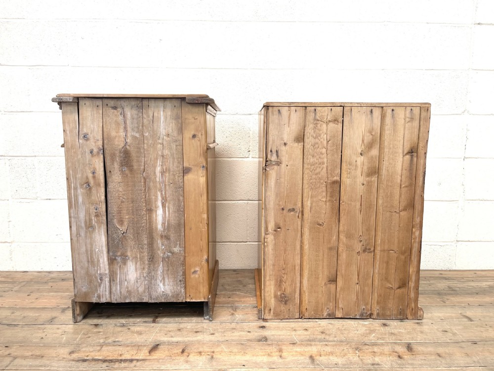 TWO SIMILAR ANTIQUE PINE BEDSIDE CUPBOARDS View X