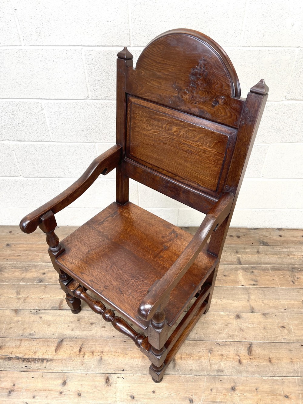 PAIR OF ANTIQUE OAK THRONE CHAIRS View II